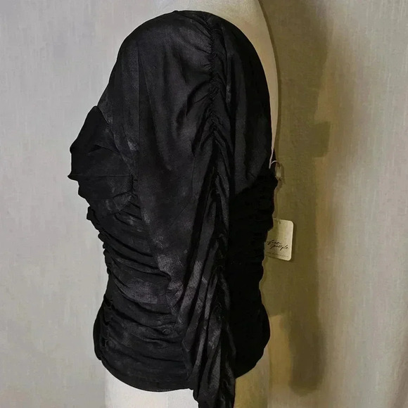 Free People All Night Black Tye Dye Whimsygoth Ruched Bustier SZ M - Picture 6 of 15